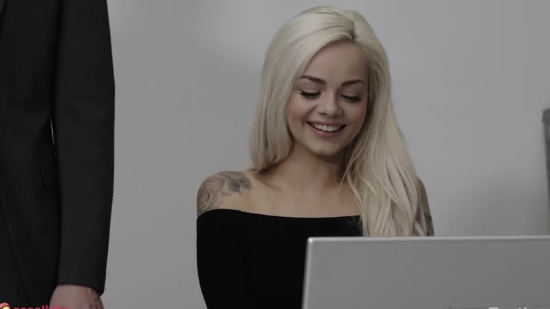 Businessman invites his blonde secretary to dinner and fucks her on the table